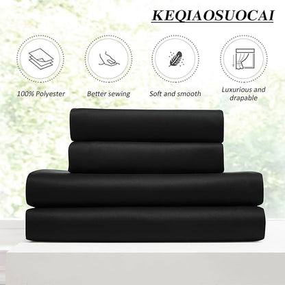 KEQIAOSUOCAI 72 Inch Wide Black Pinch Pleated Curtains 72 x 100, Thermal - Image 5