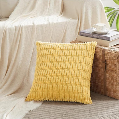 Fancy Homi 4 Packs Yellow Euro Decorative Throw Pillow Covers 26x26 Inch - Image 2