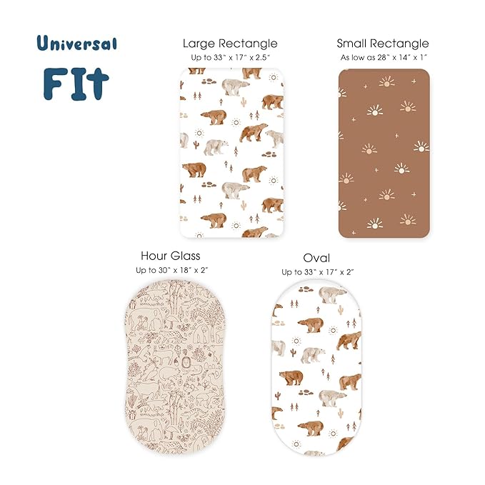 GRSSDER Stretchy Ultra Soft Bassinet Sheet 3 Pack, Universal Fit - Image 6