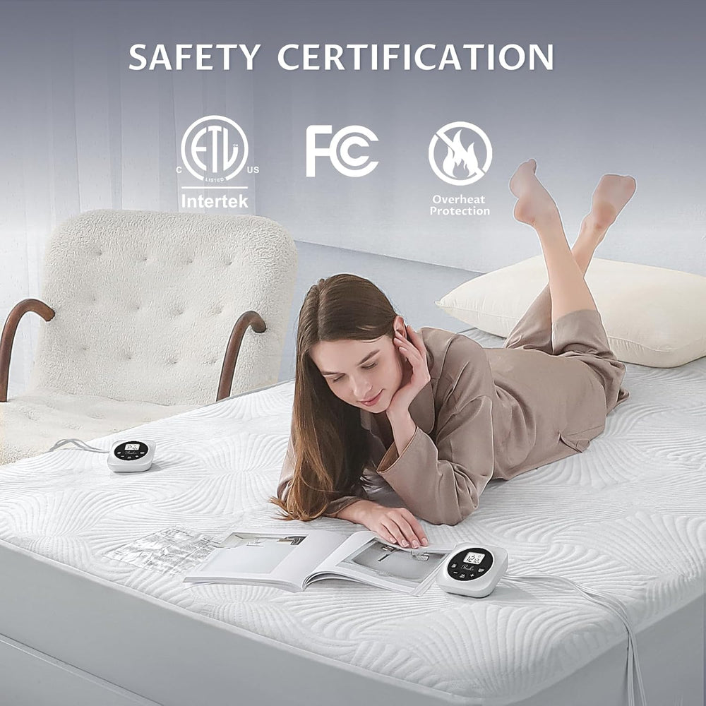 Heated Mattress Pad King, 3D Air Fabric, Preheat & Memory for Cold Winter