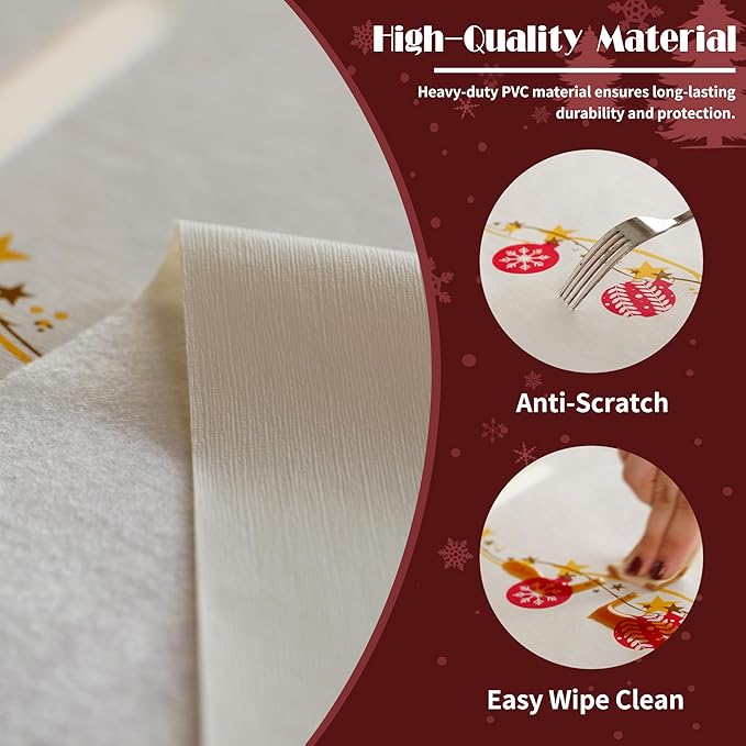 Christmas Rectangle Table Cloth, 100% Waterproof Tablecloth, Christmas - Image 3