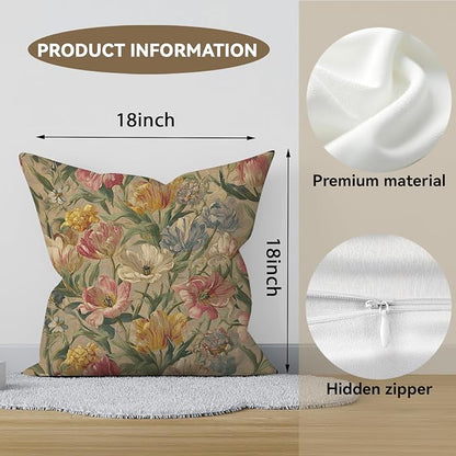 Bohemian Pillow Covers | Vintage Floral & Carpet Design | Double Sided Blue - Image 2