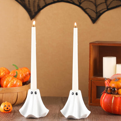 Conelist 2 Pcs Halloween Ghost Candle Holders Ceramic