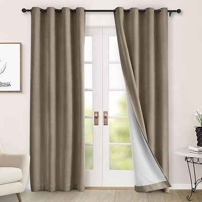 Macochico 52" Wx108 L 100% Blackout Curtains Extra Long Thermal Insulated by Macochico