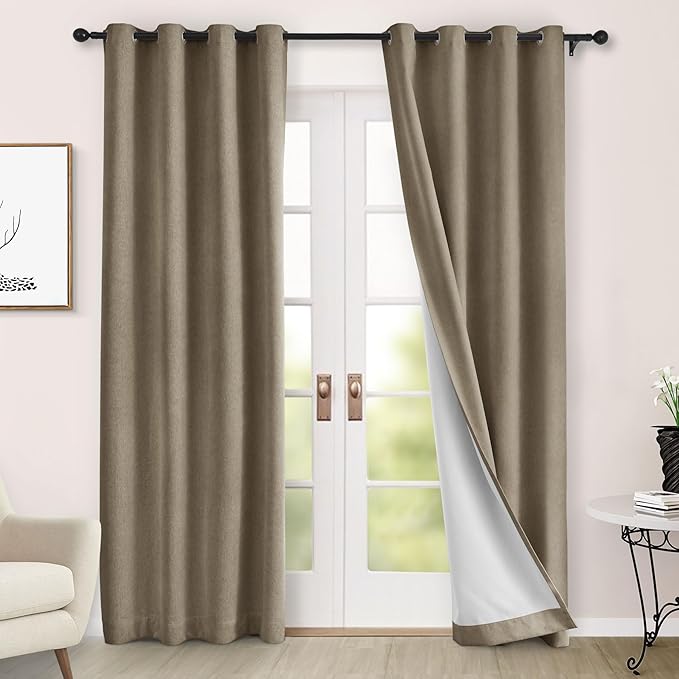 Macochico Full Blackout Curtains 84 Inches Long Insulated Noise Reducing by Macochico