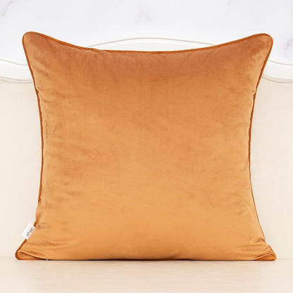 Alerfa Orange Floral Throw Pillow Cover 18 x 18 Inch Cut Velvet Sqaure Luxury - Image 2