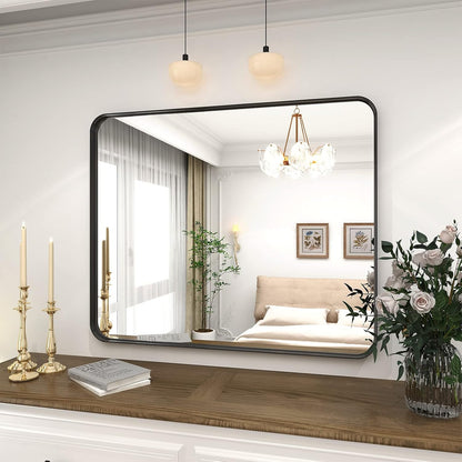 voobang bathroom mirror 24"x32", black gorgeous deep frame on a desk or shelf