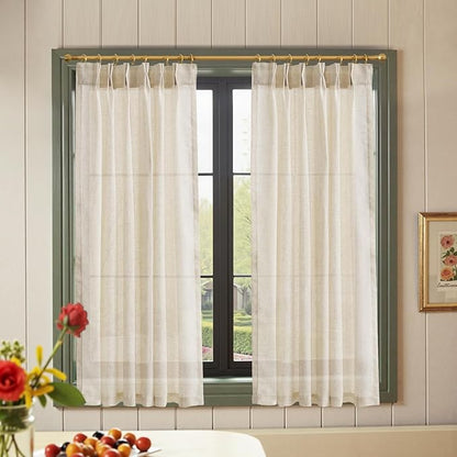 jinchan Pinch Pleated Linen Blend Curtains 54 Inch 2 Panels Light Filtering by JINCHAN