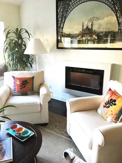 Matisse Coral Pillow Cover | Orange Modern Pillows | Modern Chair Cushion| - Image 2