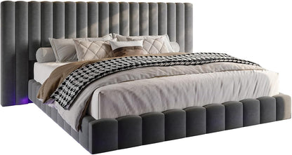 jocisland queen bed frame with 85" wide velvet, view 9