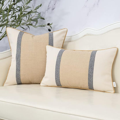Yangest Patchwork Pillow Cover 12x20 Inch Luxury Cotton and Linen Cushion Cover - Image 5