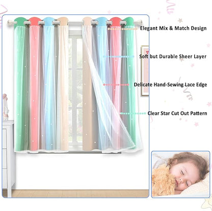 Kinryb Rainbow Star Cut-Out Blackout Curtains - Image 7