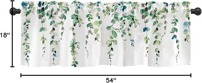 Watercolor Green Leaves Window Valance - Image 7