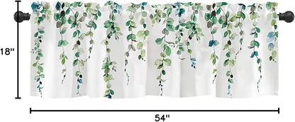 Watercolor Green Leaves Window Valance - Image 7