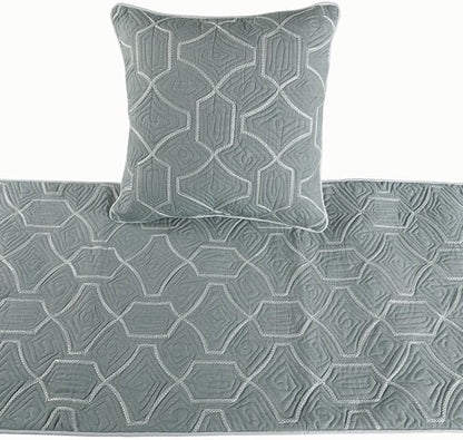 The HomeCentric King Queen Twin Grey Blue Bed Runner - Image 2