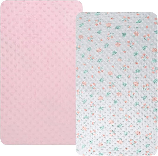 Dot Bassinet Sheet Set 2 Pack Stretch Fitted Bedside Sleeper Bassinet Sheets by Bilokonda