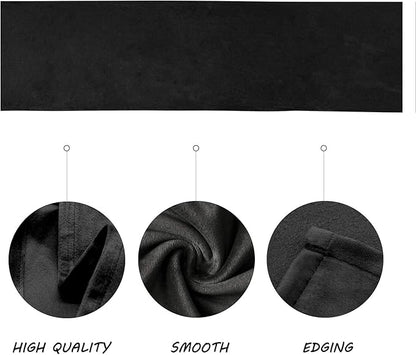 BALCONY & FALCON Velvet Table Runner 14"x95" Black Luxury Machine Washable - Image 2
