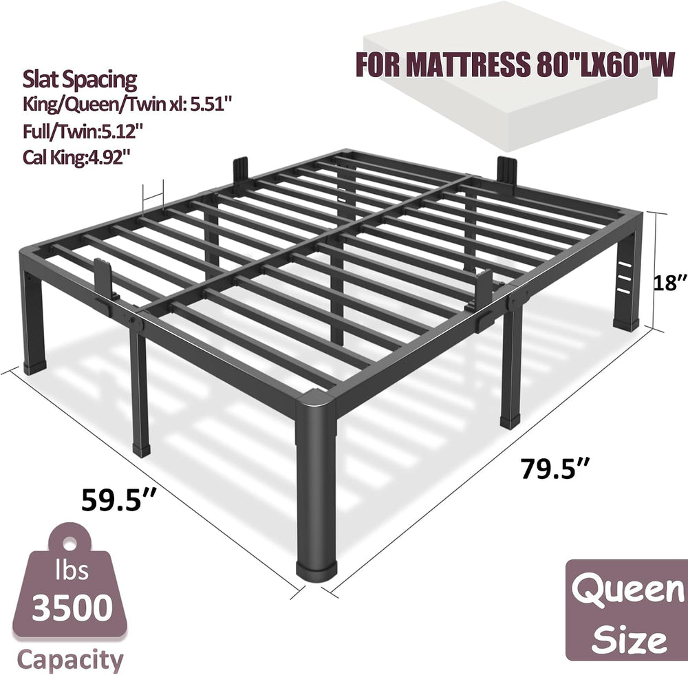 Bilily 18 inch Queen Bed Frame Metal Platform with Round Corner Legs,3500 LBS...
