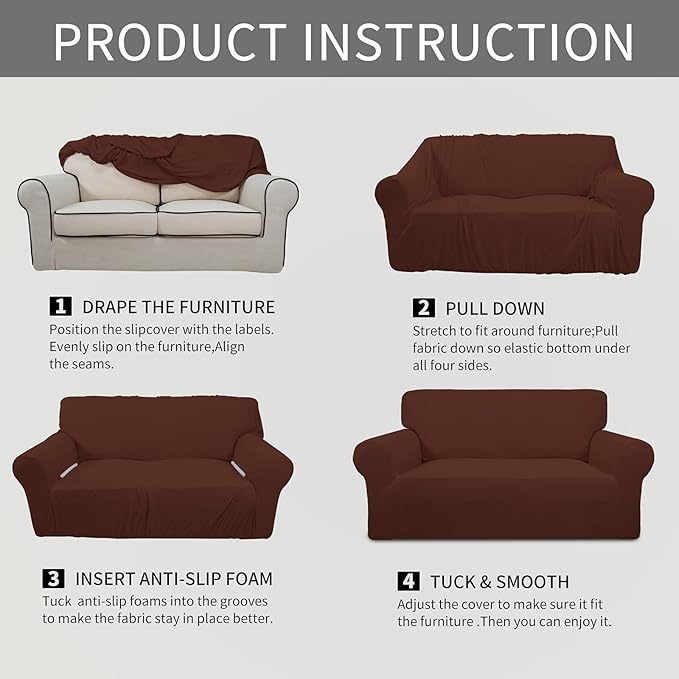 Easy-Going Stretch Loveseat Slipcover 1-Piece Sofa Cover Furniture Protector - Image 6