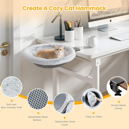 pawaboo cat desk bed, one-click foldable sunken cats showing dimensions