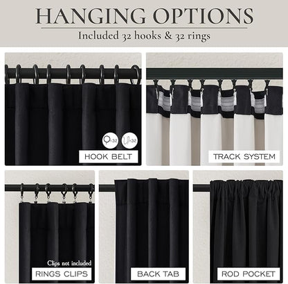 Black 144 Inch Extra Long Curtains - Image 3