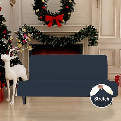 Easy-Going Stretch Futon Slipcover Armless Futon Bed Cover Furniture Protector - Image 2