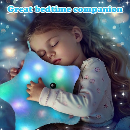 WEWILL 9'' LED Twinkle Star Soft Plush Pillow Toys Glowing Stuffed Star Light - Image 3