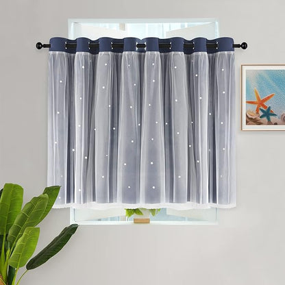 Kinryb Kids Blackout Curtains for Bedroom/Living Room/Classroom, Sheer Overlay - Image 7