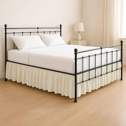 KRISHNA Ruffled Bed Skirt with Split Corners Queen, 100% Microfiber Hotel by Unknown