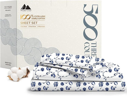 Mayfair Linen 100% Cotton Printed Bed Sheets Queen Size Set by MayfairLinen