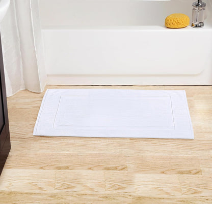 utopia towels cotton bath mat, 21x34 in, 2 shown in use