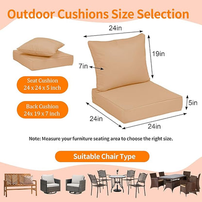 Deep Seat Outdoor Cushion Set of 4, UV&Fade Resistant Deep Seat Patio Cushions - Image 2