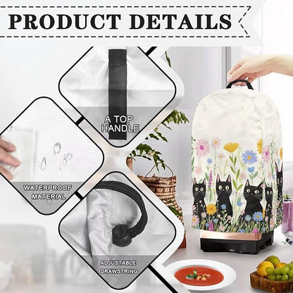 Flowers Black Cats Blender Cover Dust Cover Appliance Dust Cover - Image 4