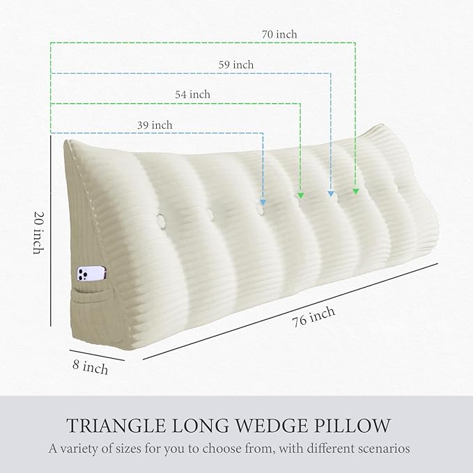 10 lbs Thickened Headboard Pillow Wedge Pillow Headboard Reading Pillow Bed - Image 6