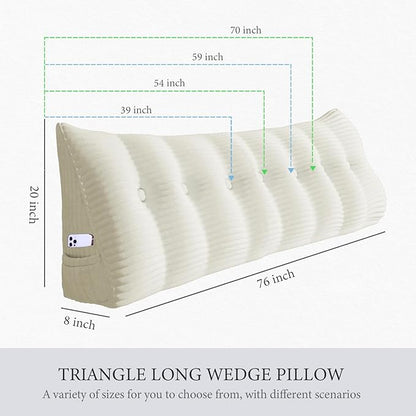 10 lbs Thickened Headboard Pillow Wedge Pillow Headboard Reading Pillow Bed - Image 6