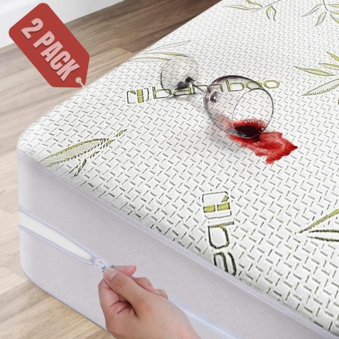 2 Pack Twin XL Bamboo Mattress Protector by DreamFieldLinen
