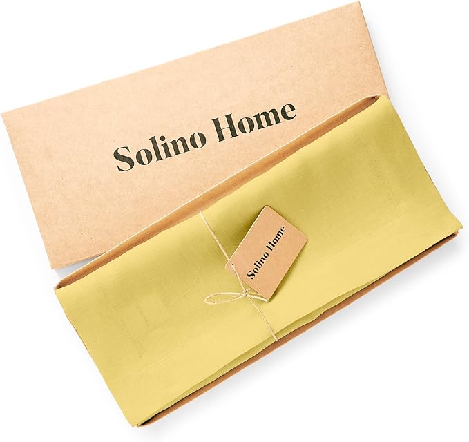 Solino Home Linen Yellow Table Runner 90 Inches Long - Image 5