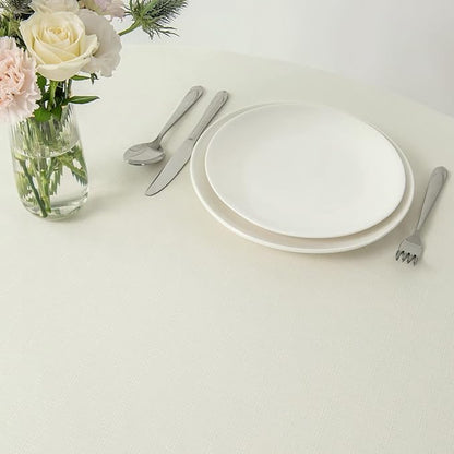 maxmill Round Linen Looking Textured Tablecloth Spill-Proof Wrinkle Free Soft - Image 5