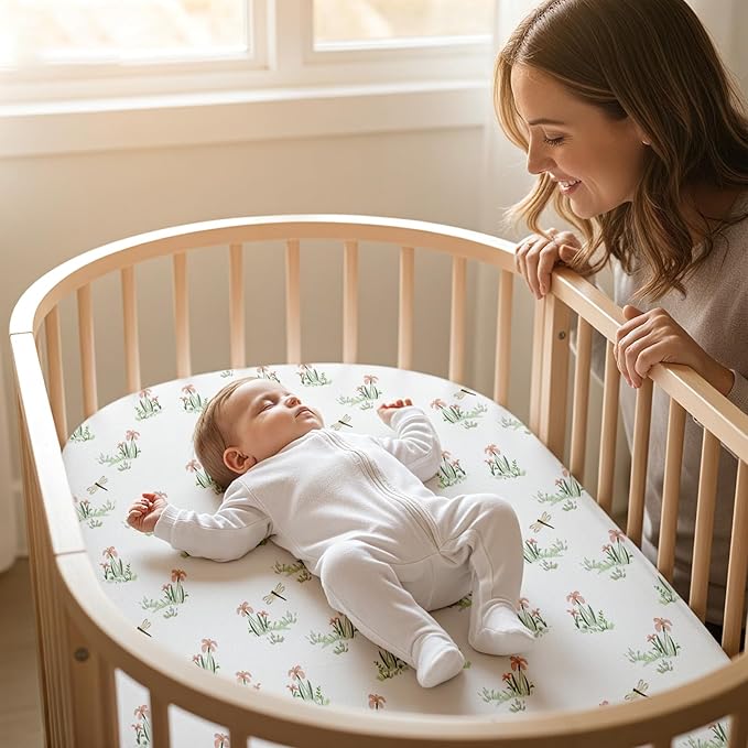 Gllquen Baby Bassinet Sheets 4 Pack, Breathable Cozy Fitted Mattress Sheet - Image 3