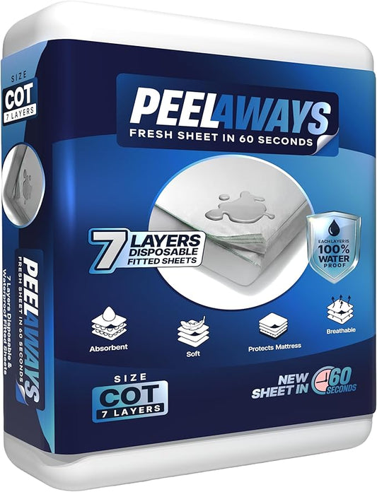 Peelaways Waterproof Disposable Bed Sheets – As Seen On Shark Tank | 7-Layer by PEELAWAYS