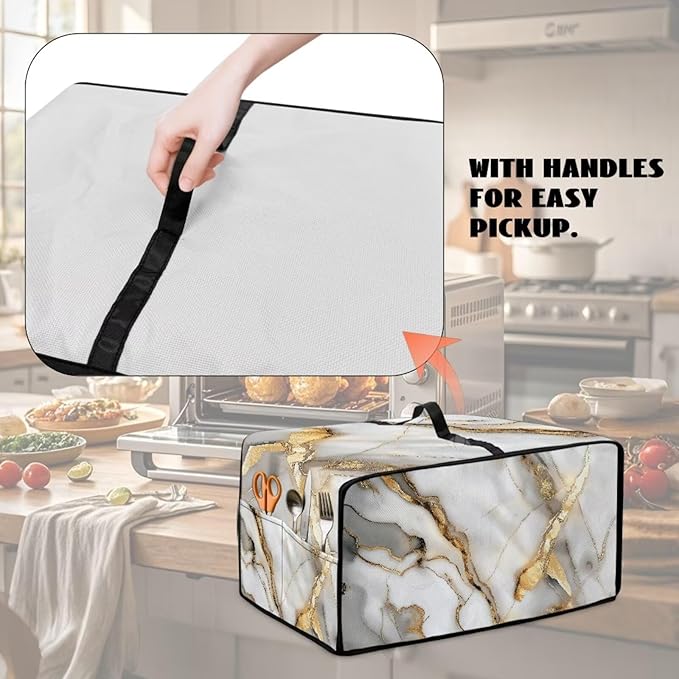 Toaster Oven Dust Cover with Storage Pockets, Protective Decorative Smart Oven - Image 4