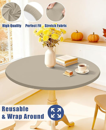 Round Spandex Tablecloth, Elastic Fitted Waterproof Tablecloths - Image 5