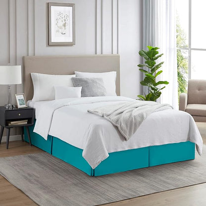 Nestl Teal Full XL Bed Skirt - Image 4