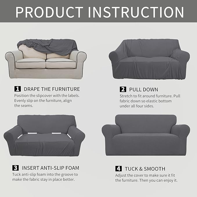Easy-Going Stretch Oversized Loveseat Slipcover 1-Piece Sofa Cover Furniture - Image 6