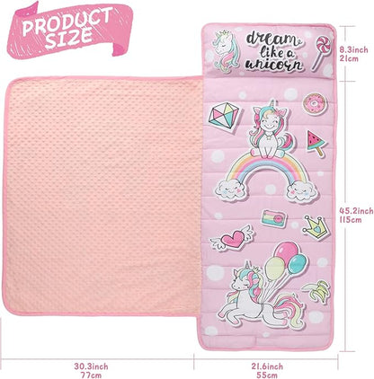 TANOSHII® Toddler Nap Mat with Pillow and Blanket, Portable Kids Sleeping Mats - Image 4