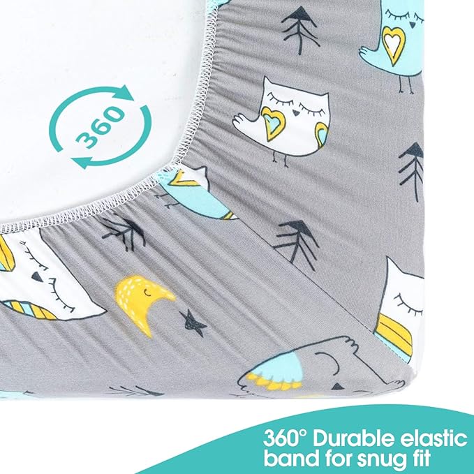 Pack n Play Sheets, BROLEX 2 Pack Mini Crib Sheets, Stretchy Portable Fitted - Image 8