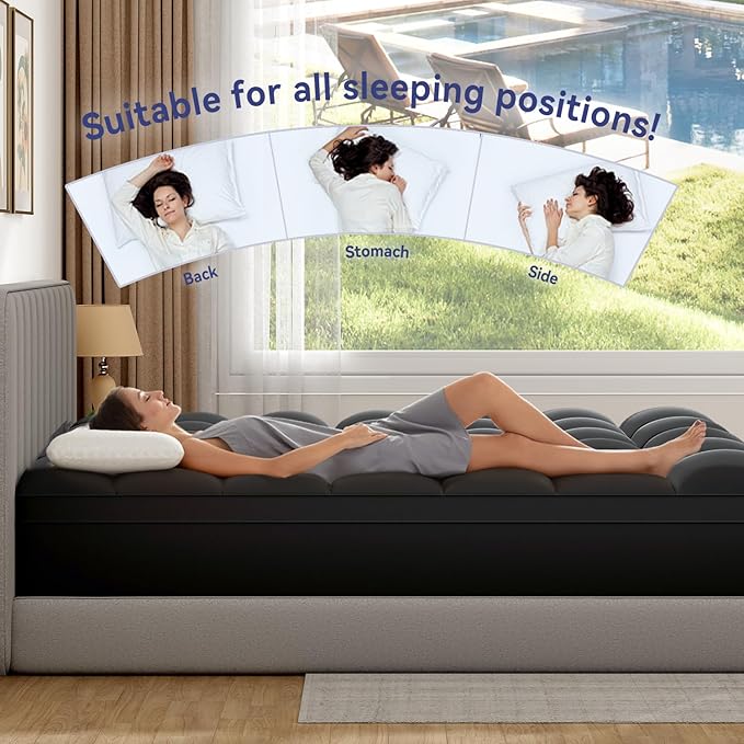 ELEMUSE Queen Black Mattress Topper - Image 5
