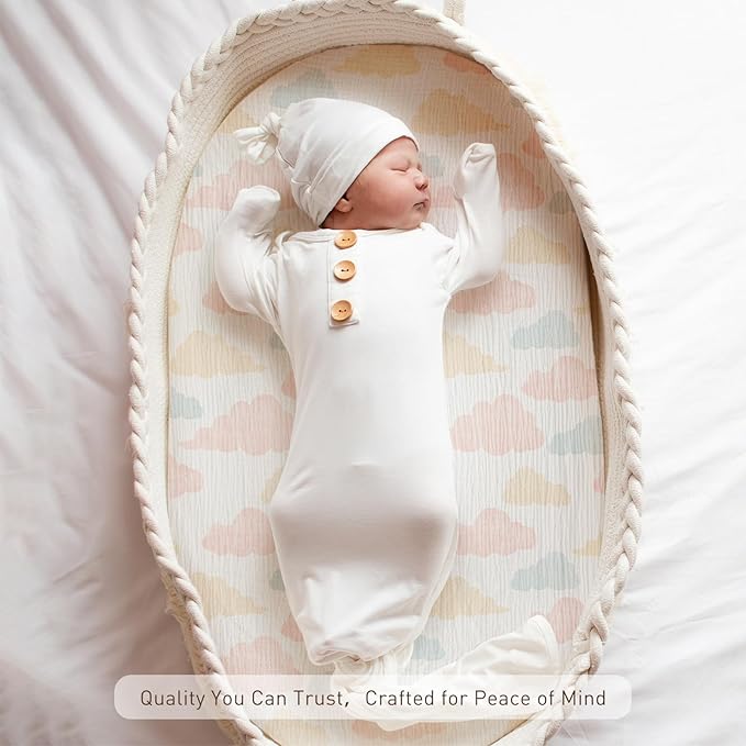 Muslin Bassinet Fitted Sheets, 2 Pack - Image 6