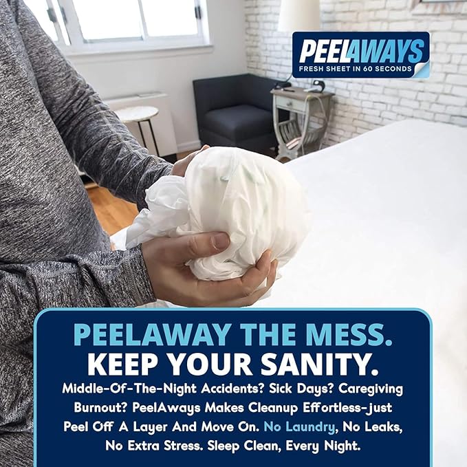 Peelaways Waterproof Disposable Bed Sheets – As Seen On Shark Tank | 3-Layer - Image 6