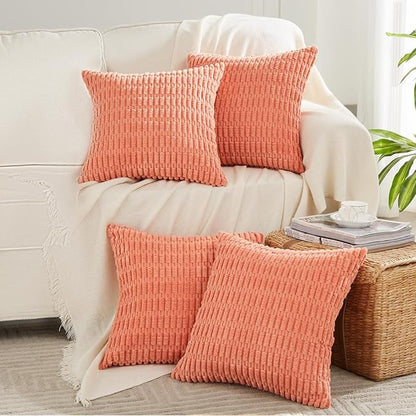 Fancy Homi 4 Packs Boho Coral Decorative Throw Pillow Covers 20x20 Inch by Fancy+Homi